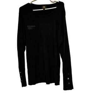 jm collection tops large Women’s Black Sweater Buttons On Sleeves Long Sleeve